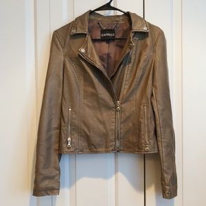 Express Taupe Leather Jacket